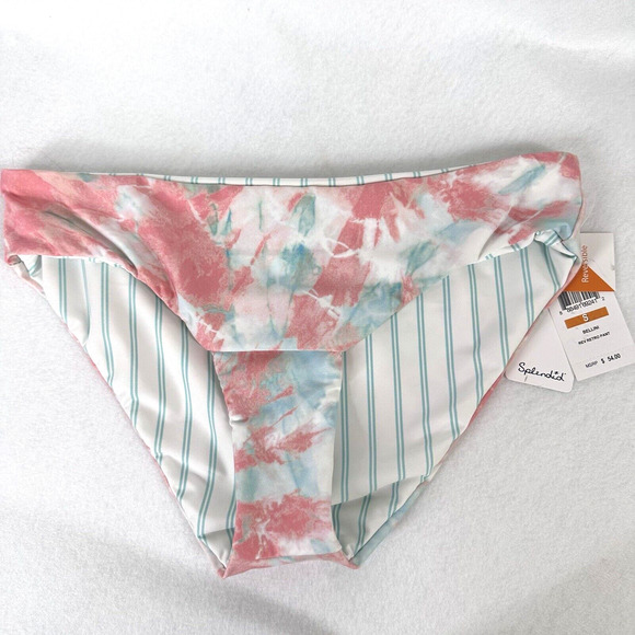 Splendid Reversible Rev Retro Pant Bellini Bikini Bottom S Stripes Beach NEW - Picture 1 of 9